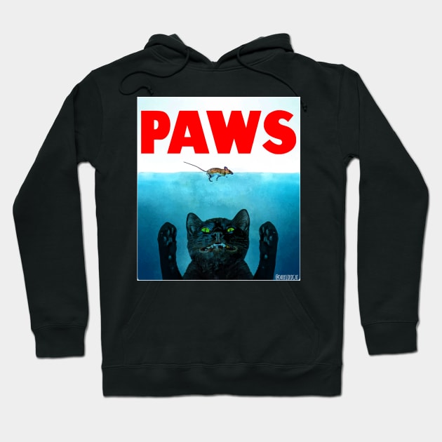 Paws (Cat Jaws) Hoodie by darklordpug